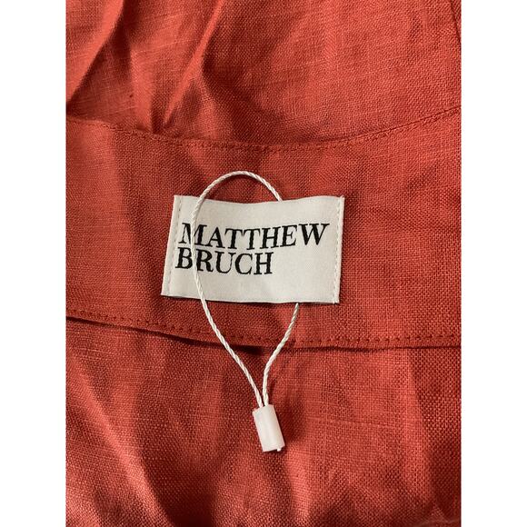 Matthew Bruch 'Apron' Brown Linen Crop Top Size 2 - Picture 5 of 5
